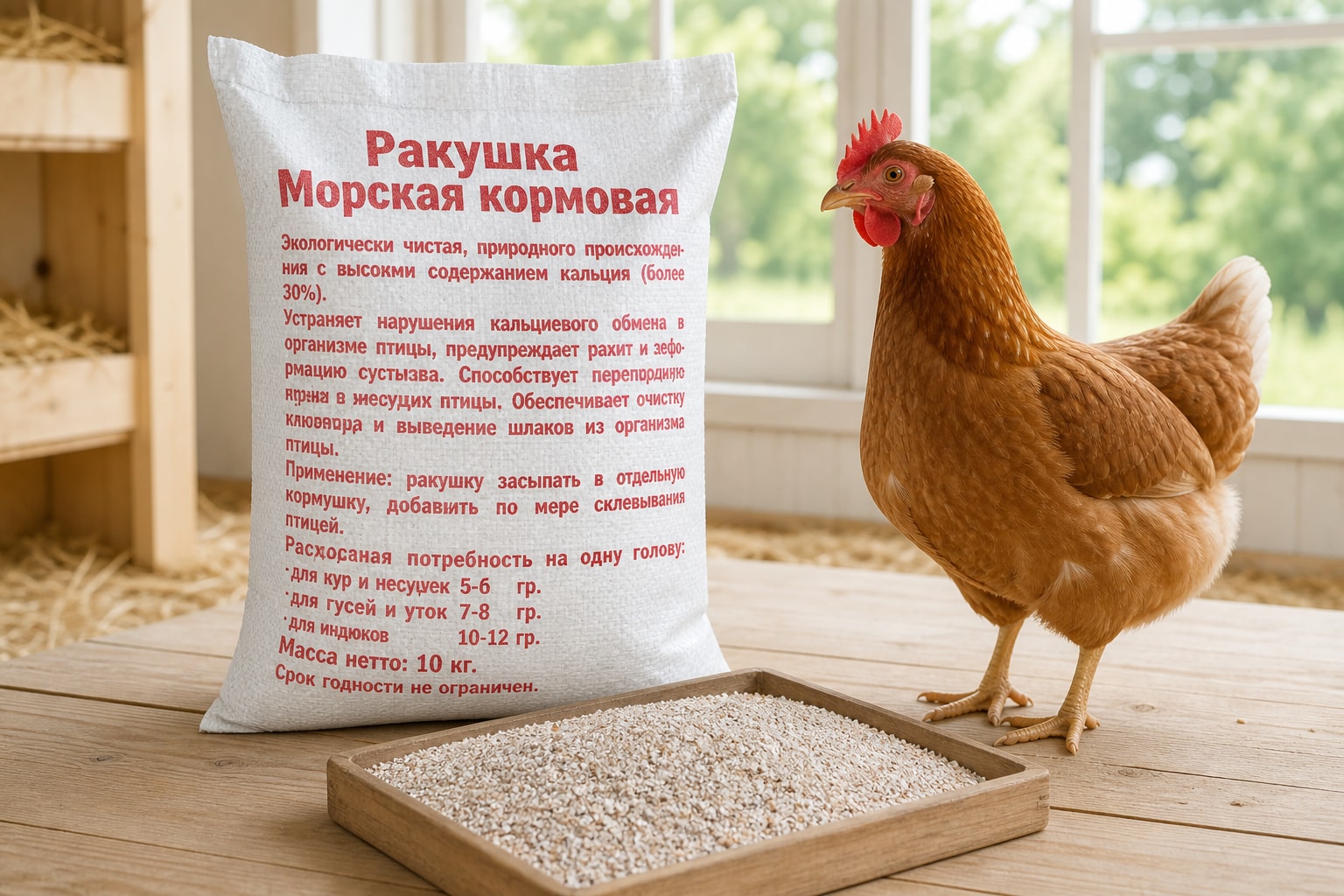 Ракушка морская кормовая мелкая